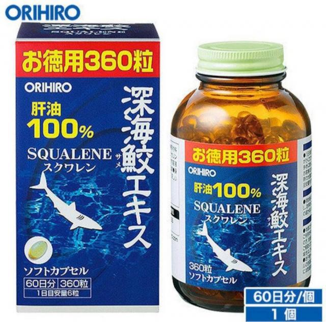 Squalene сквален orihiro омега-3 - масло печінки глибоководної акули 360 капсул