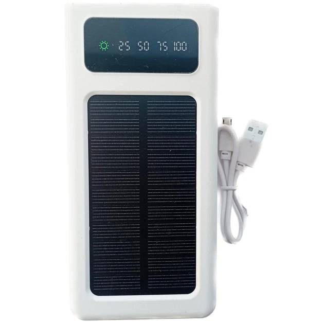 Power Bank Solar 50000mAh повербанк 4 в 1 с солнечной панелью, экраном, фонариком White