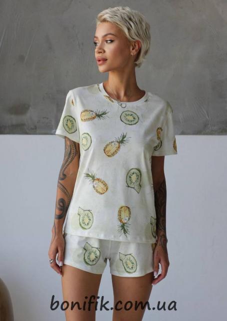 Женский комплект пижамы с футболкой и шортами Pineapple (12006) (арт. 1553)