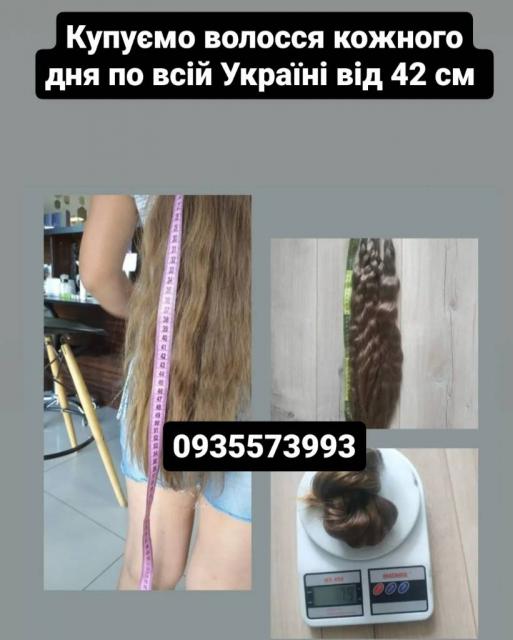 Продать волосы, куплю волосся по всій Україні від 42 см -0935573993