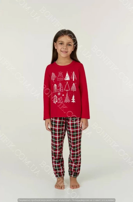 Комплект детской пижамы для девочек Christmas Trees (арт. CPF 0381/02/01)