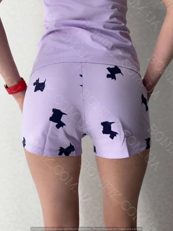 Женская пижама с майкой и шортами «Lavender Puppies» (12063) арт. 1637, Кривий Ріг — 4/6