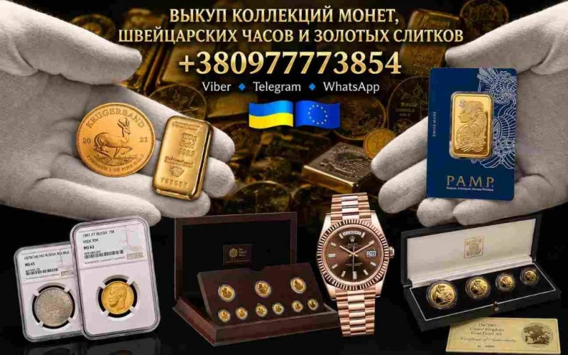 Скупка золотых и серебряных монет, золотых слитков и швейцарских часов премиум-класса по всей Европе