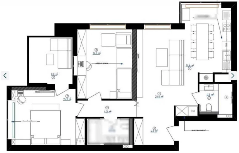 Квартира 3-кімн. оренда Київ, Печерский – 95 м², Київ — 11/12