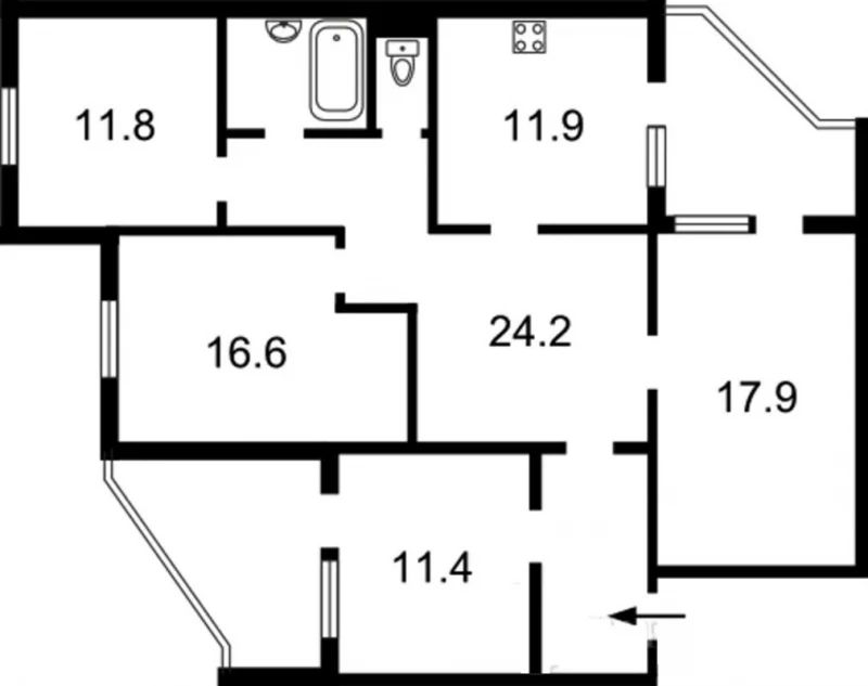 Квартира 4-кімн. продаж Київ, Дарницкий – 59 м², Киев — 3/5