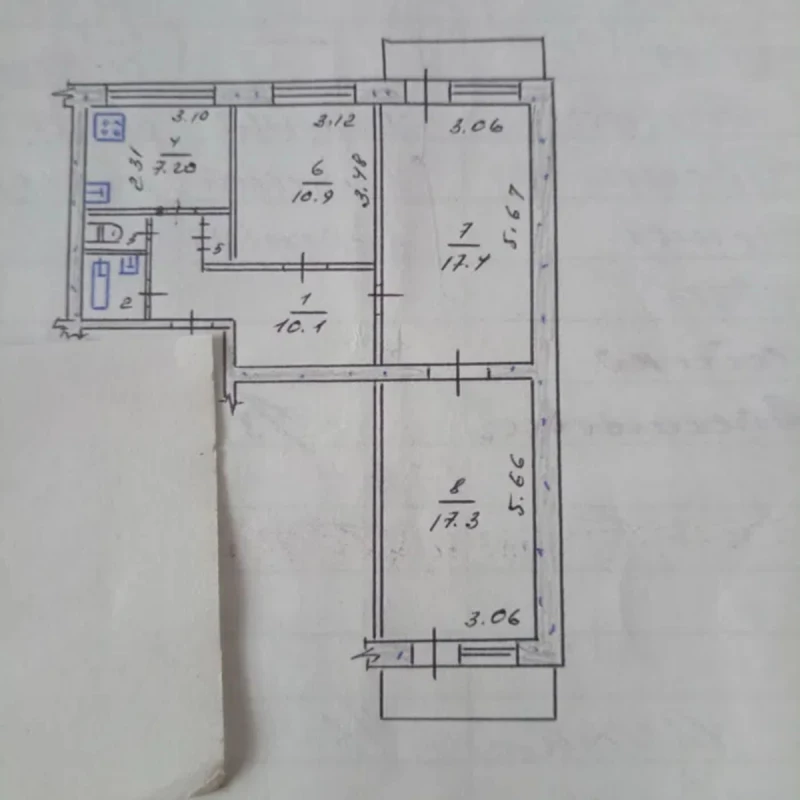Квартира 3-кімн. продаж Запоріжжя, Хортицький – 68 м²