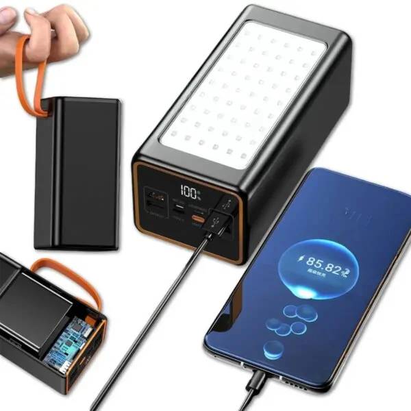Потужний Power Bank 70000 mAh із швидкою зарядкою XP-51 20W, кемпінговою LED-лампою та цифровим дисплеєм, Одесса — 3/4