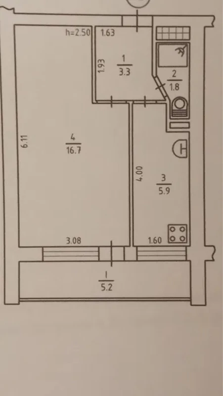 Квартира 1-кімн. продаж Київ, Святошинский – 32.9 м², Київ — 3/15