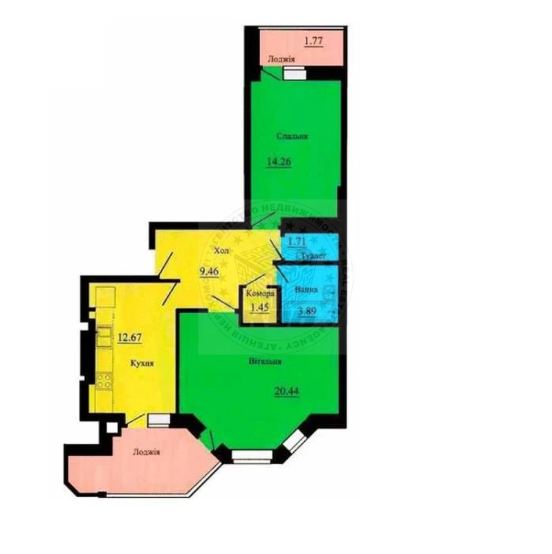 Квартира 2-кімн. продаж Святопетрівське – 29 м², Святопетровское — 10/10