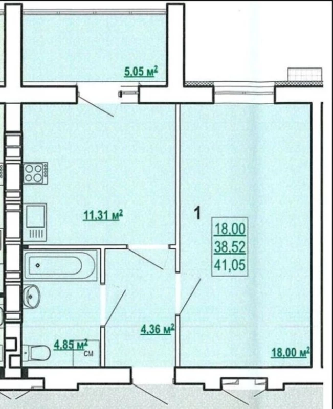 Квартира 1-кімн. продаж Харків, Холодногорский – 41 м²