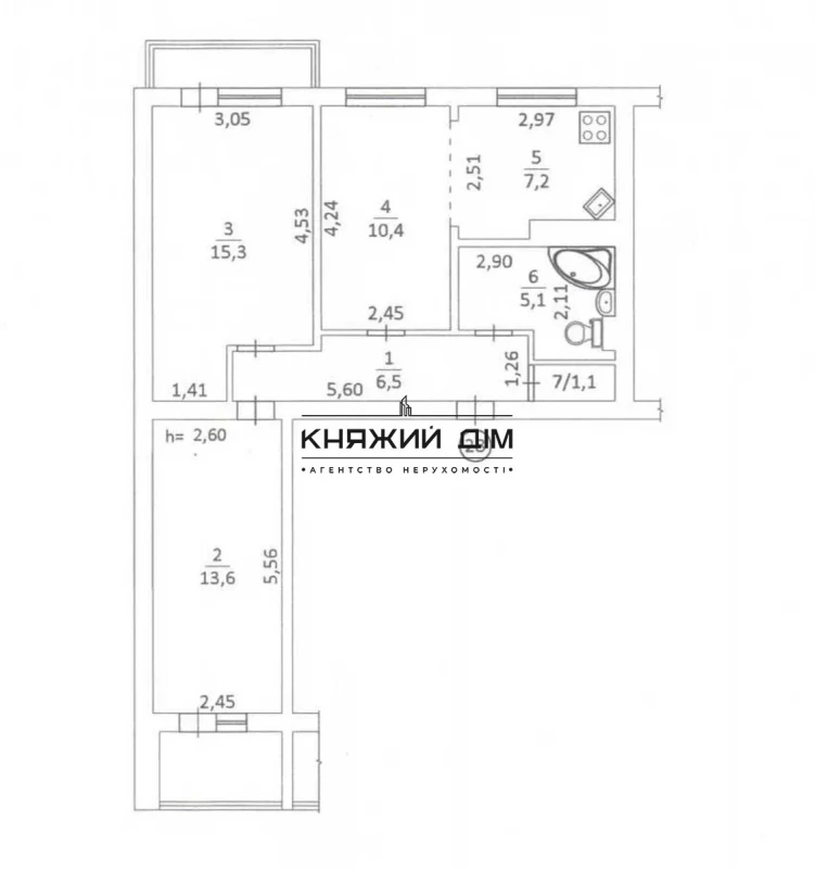Квартира 3-кімн. оренда Київ, Дніпровський р-н – 64 м², Київ — 13/13