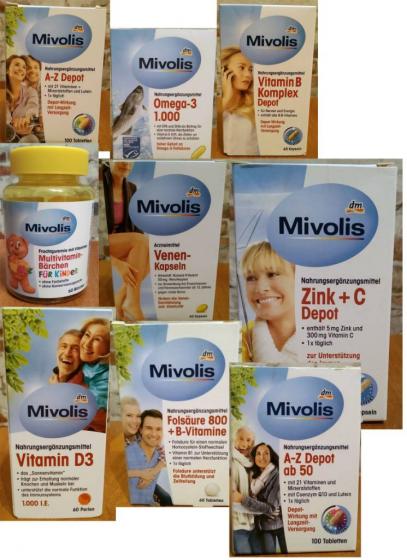Витамины, вітаміни (витаминный комплекс) Mivolis, Doppelherz aktiv, для вашего здоровья (Бад) Германия, Польша и другие в наличии и под заказ