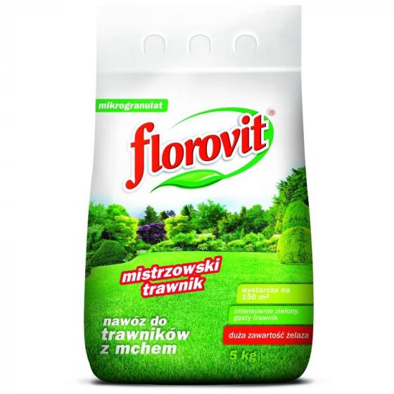 FLOROVIT добриво для газону з мохом 5кг. ФЛОРОВІТ