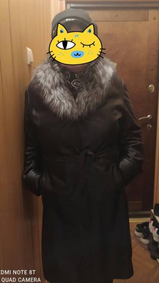 Пальто женское кожаное с натуральным мехом. Зимнее. Демисезонное.