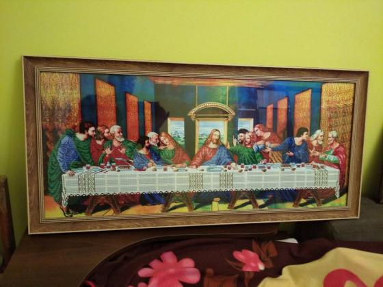 Картина свята вечеря. Алмазна мозаїка.