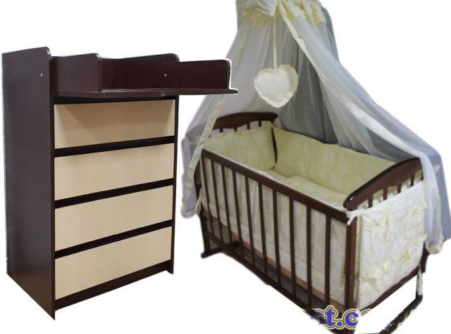 Акция Комплект Вся мебель в детскую : Комод, кровать. В подарок: матрас и постель