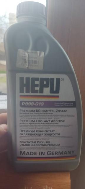 Концентрат антифриза Цвет: фиолетовый Объем:1.5л Производство: Германия Hepu Предназначен для смешивания с дист водой P999-G13
