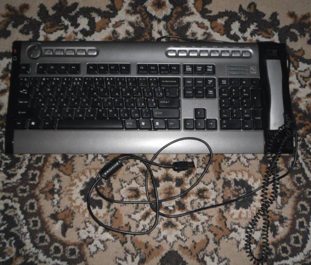 Клавиатура A4Tech KIPS-800 VoIP Silver/Black USB