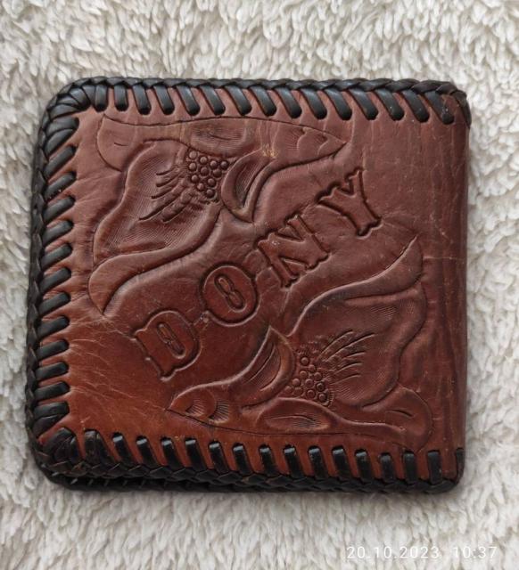 Винтажный кожаный кошелек  в ковбойском стиле DONY ручной работы