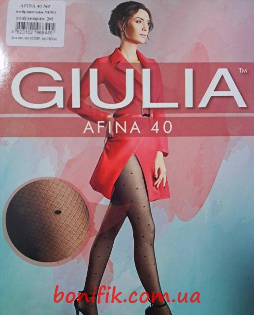 Женские колготки с имитацией сетки в горошек AFINA 40 DEN (model 5)