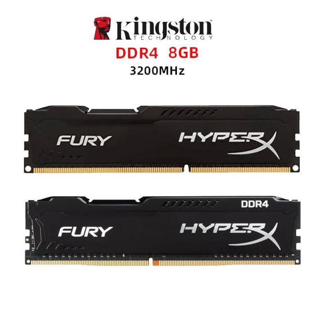 Оперативна пам'ять 16GB (2x8Gb) DDR4, 3200 MHz HyperX Fury, Black (2 планки)