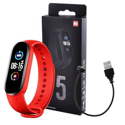 Смарт годинник Smart Watch M5 Band Classic Black червоний