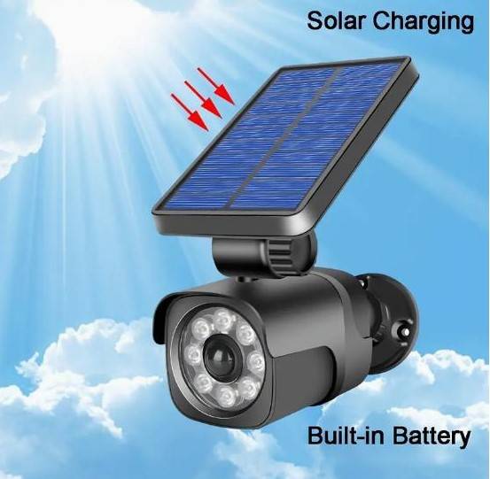 Сонячна LED-світлодіодна лампа безпеки з дат/руху та імітацією камери