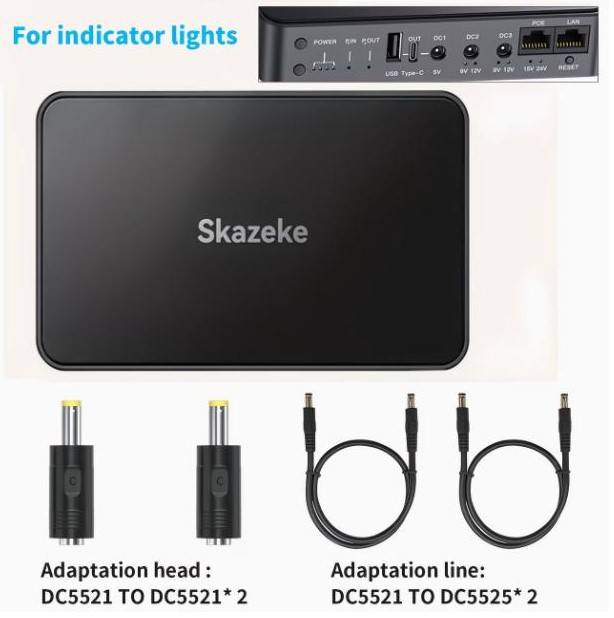 Mini UPS DR2p 18000 мА·год з регульованою напругою 5V 9V 12V 15V 24V, адаптер живлення 12V в подарунок, Київ — 3/4