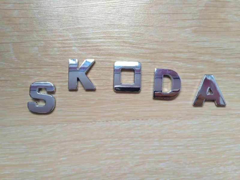 Металлические буквы Skoda на кузов авто, Бориспіль — 7/8
