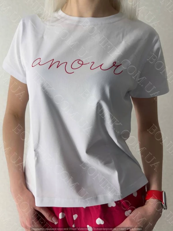 Женский комплект пижамы (футболка+шорты) Amour (арт. LPK 2970/37/01), Кривой Рог — 3/7