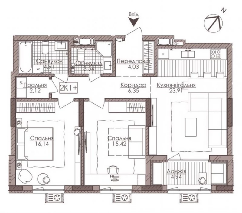 Квартира 2-кімн. продаж Київ, Шевченковский – 32 м², Київ — 2/4
