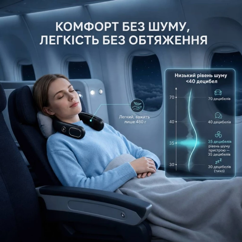 Охолоджуючий вентилятор на шию з акумулятором 4000 мА•год, Київ — 7/12