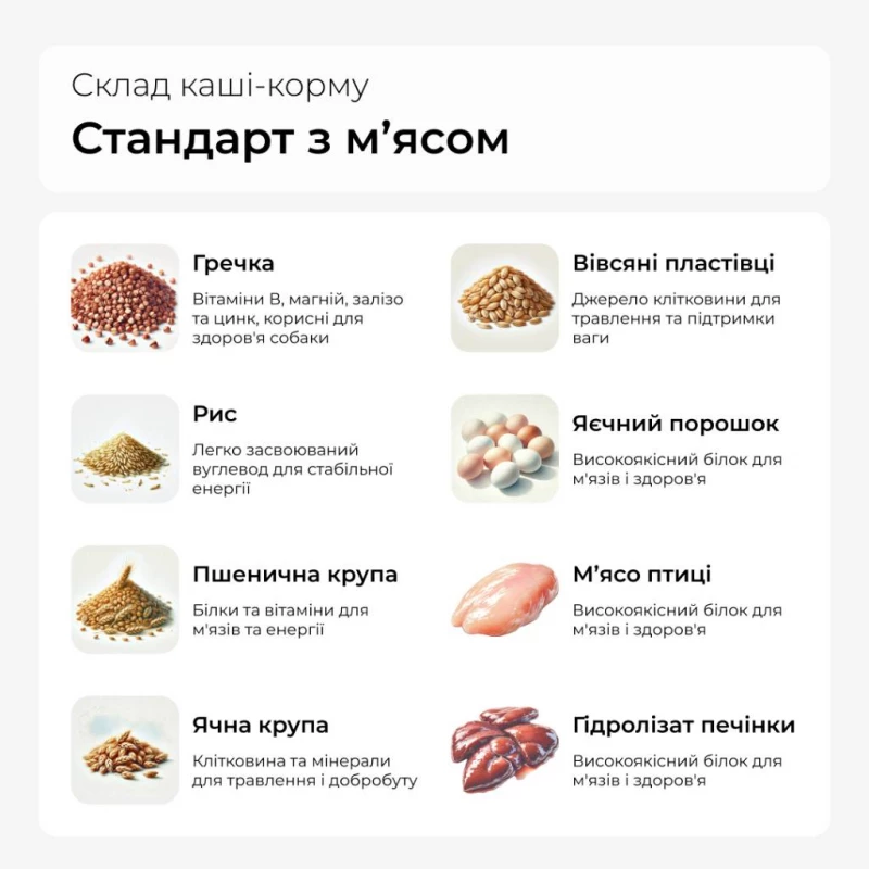 Екструдований корм каша для собак Стандарт з мясом, Дніпро — 3/5