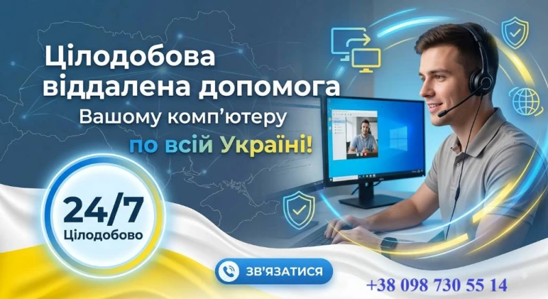 Швидка комп'ютерна допомога: ремонт, виїзд та видалене налаштування 24/7