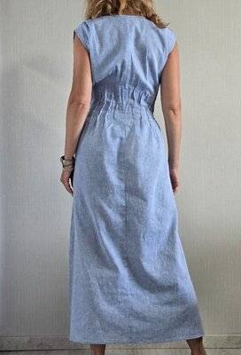 Блакитна лляна сукня міді Zara льон, Київ — 2/11