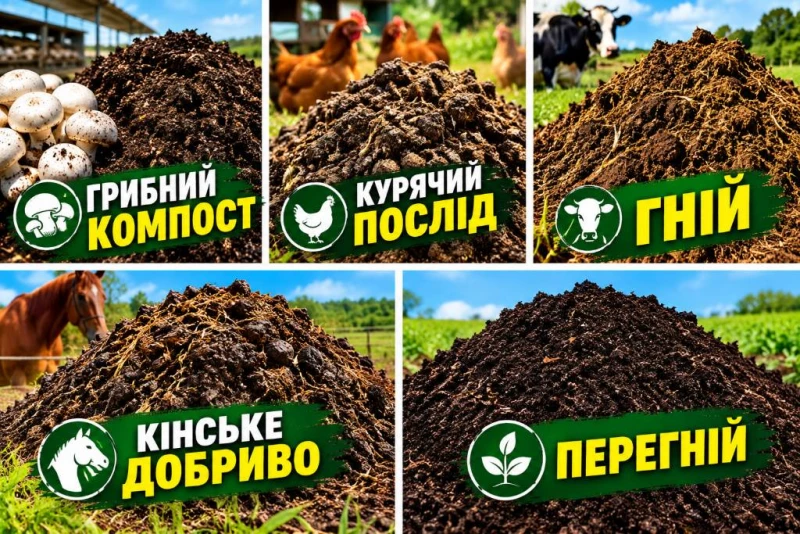 Чорнозем родючий, Грибний компост, Курячий послід, Гній, Перегній з доставкою