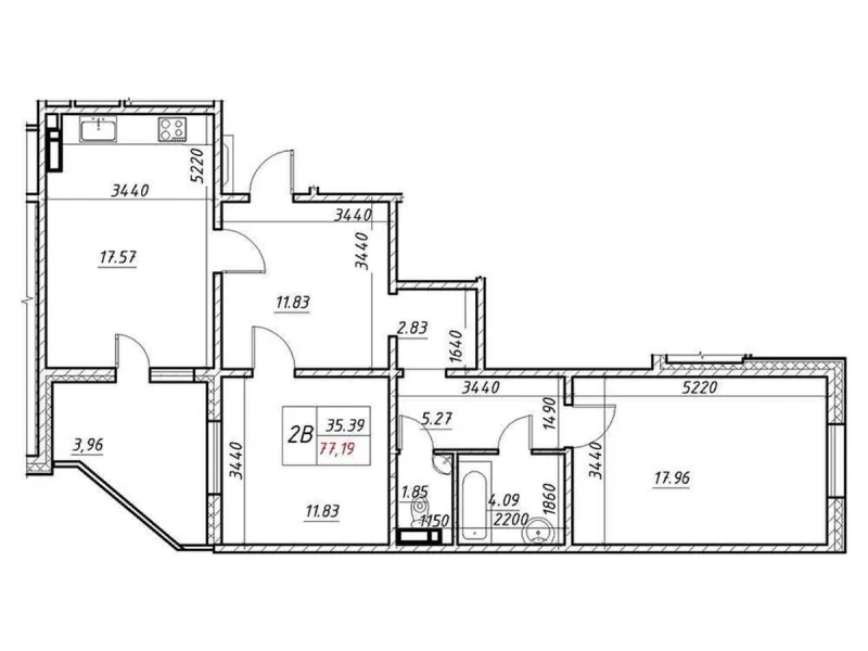 Квартира 2-кімн. продаж Київ, Деснянский – 77.19 м², Киев — 11/11