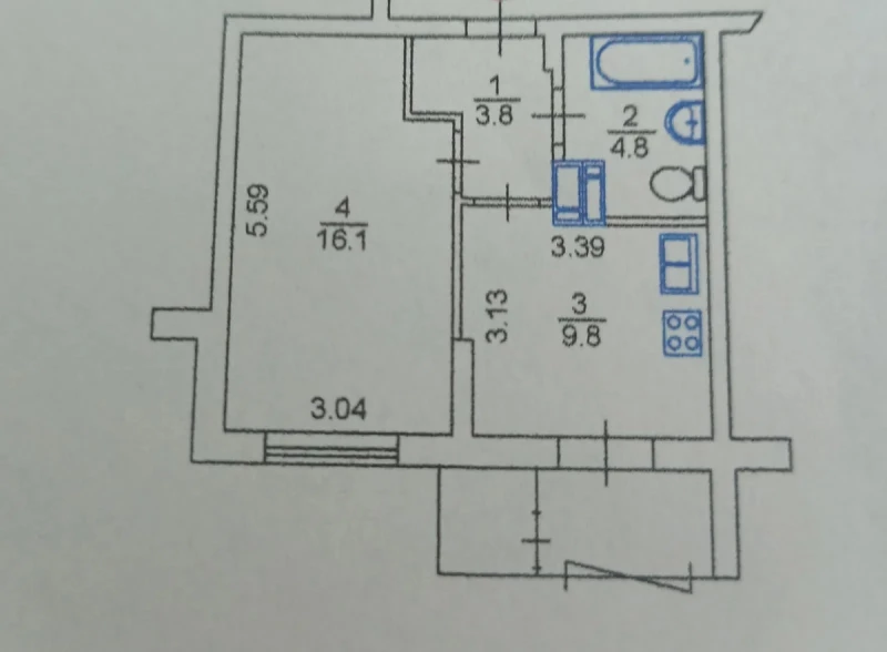 Квартира 1-кімн. продаж Київ – 38 м², Київ — 6/7