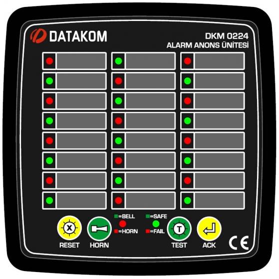 DATAKOM DKM-0224 Сигналізатор аварійних ситуацій, 24 каналу, напруга живлення і сигнальних входів: 19-150VDC