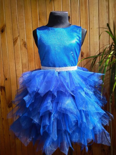 платье синее нарядное яркое для девочки