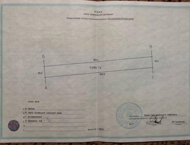 Терміново продам земельну ділянку с. Бузова