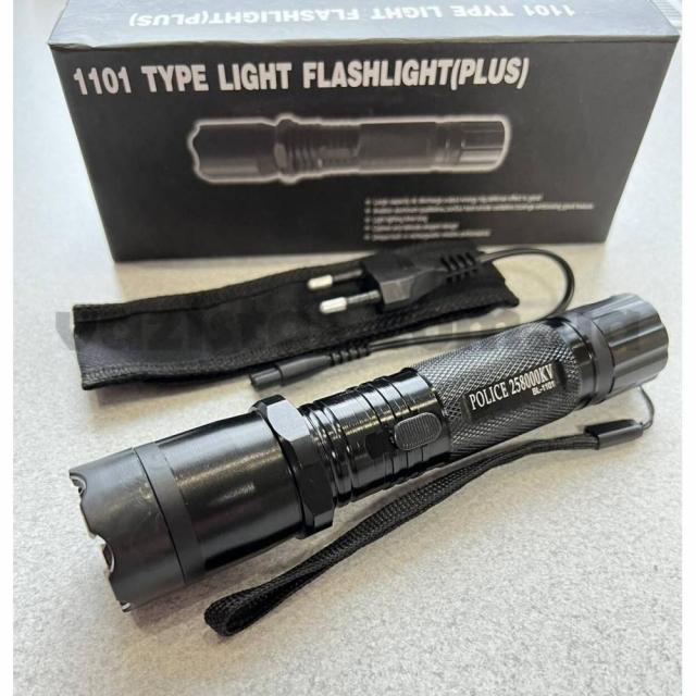 Светодиодный фонарик с отпугивателем собак Police BL-1101 ЗУ 220В + чехол