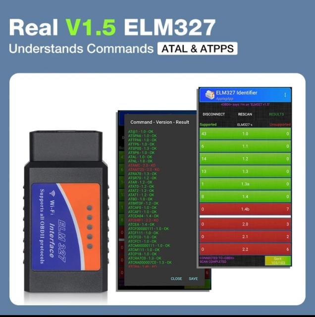 Продам автомобильный диагностический сканер ELM 327, 1.5V