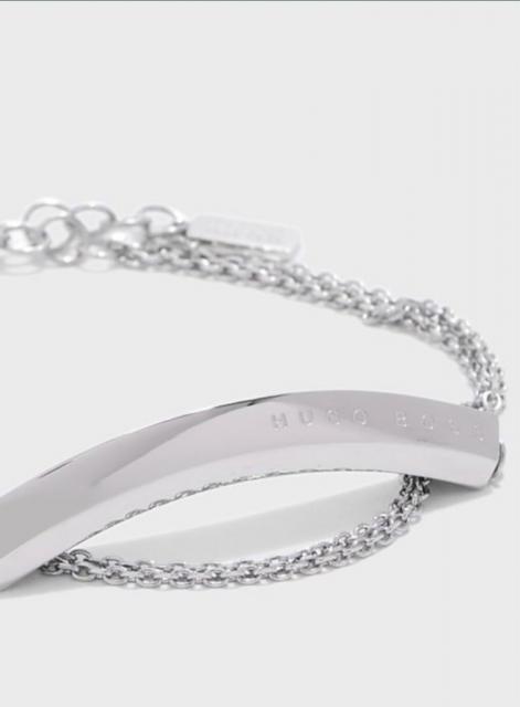 Hugo Boss фирменный женский браслет в серебренном цвете/оригинал