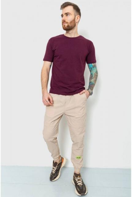 Спортивні брюки-джогери чоловічі тонкі стрейчеві, колір бежевий