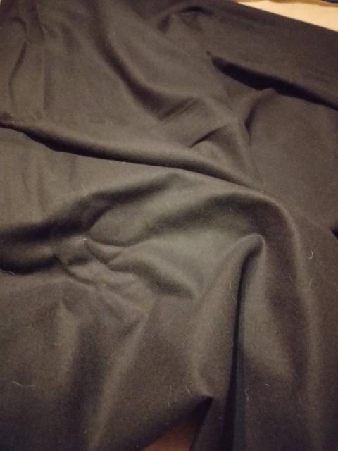 Чорна шерстяна тканина для пальто 140х202