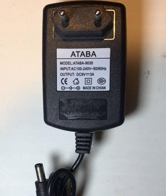 Новий Блок живлення ATABA 9V / 3A (5.5x2.1mm)