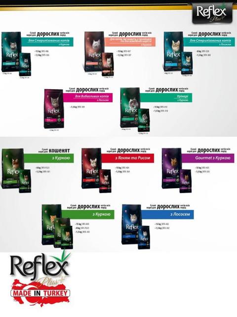 Reflex Plus сухий корм для котів всих порід, від 387 грн/шт