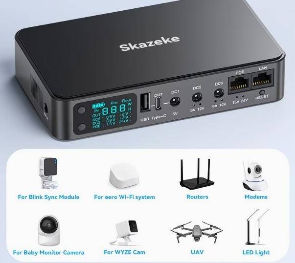 Mini UPS DR2p 18000 мА·год з регульованою напругою 5V 9V 12V 15V 24V, адаптер живлення 12V в подарунок, Київ — 2/4