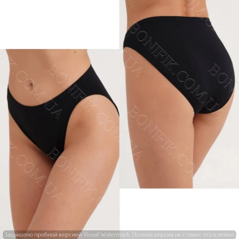 Женские трусы слип бесшовные черные Hi-Leg Briefs, Кривий Ріг — 2/4